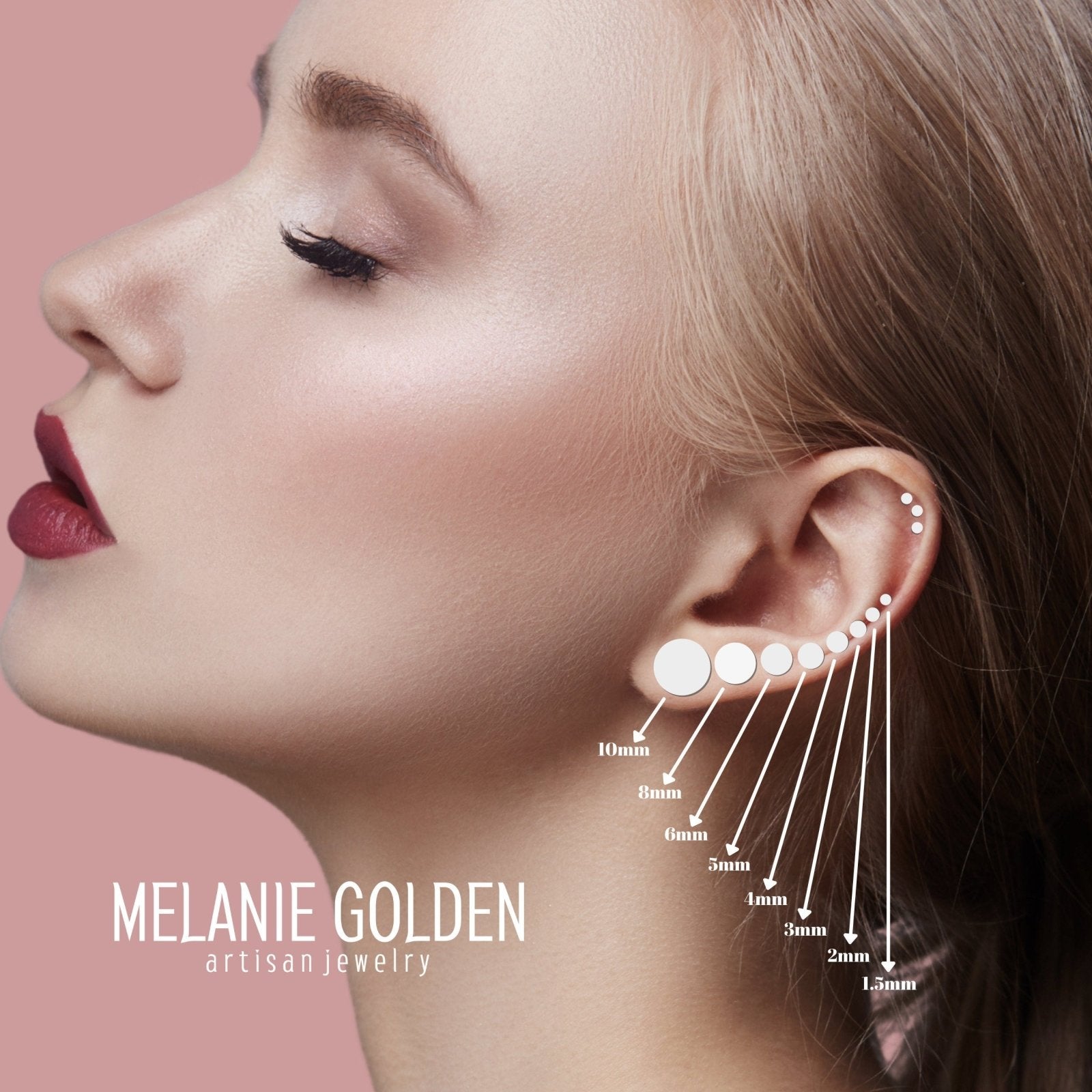 3mm Dot Disc Stud Earrings - Melanie Golden Jewelry - earrings, everyday, minimal, minimal jewelry, post earrings, silver, stud, stud earrings