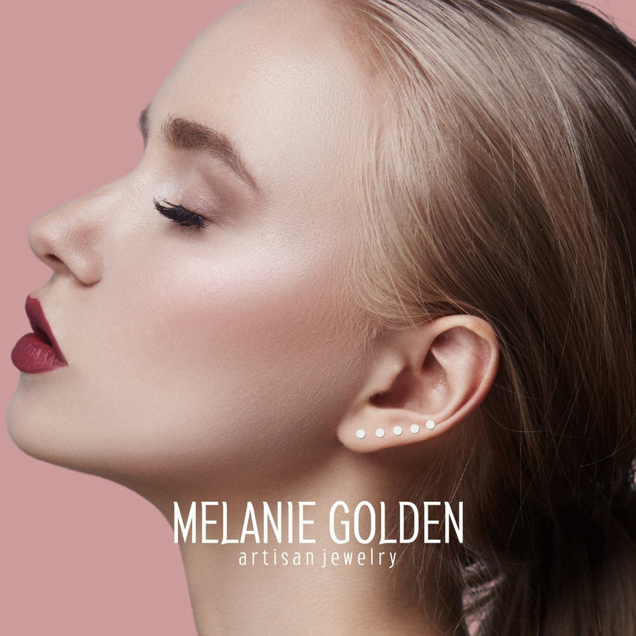 3mm Dot Disc Stud Earrings - Melanie Golden Jewelry