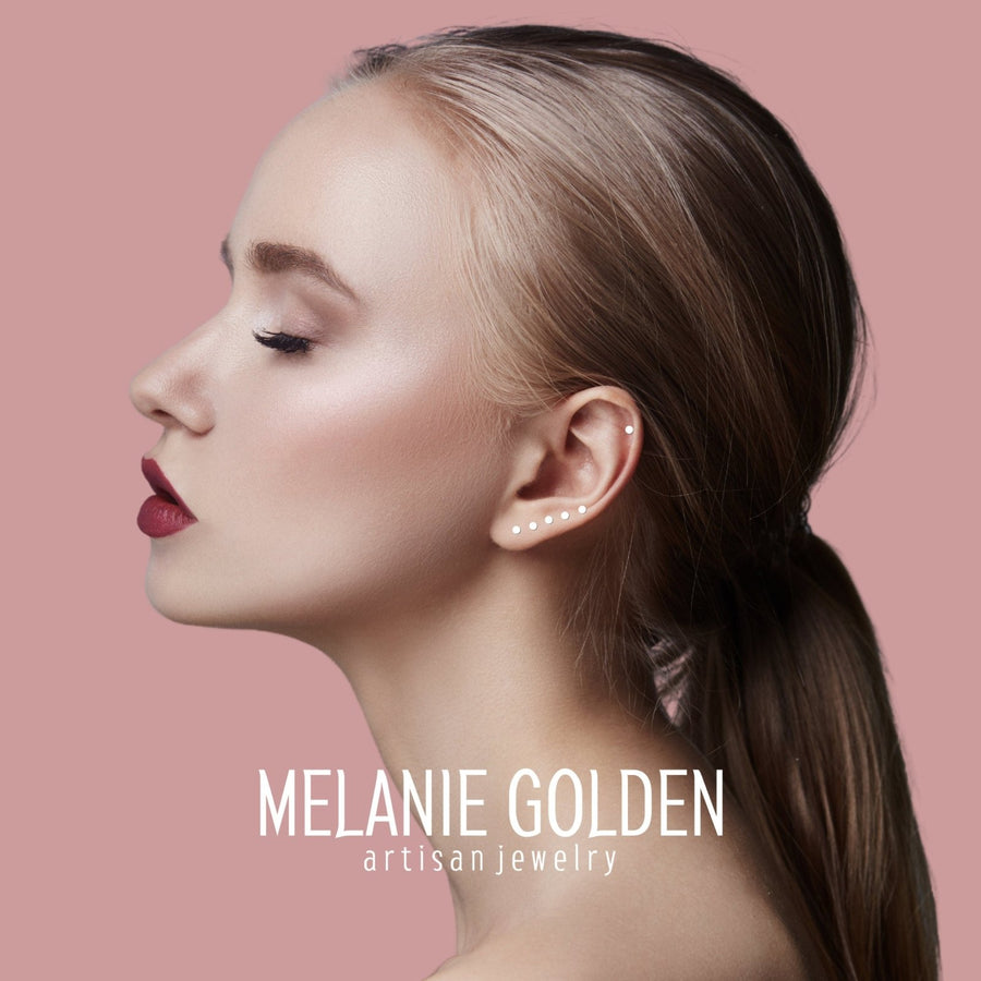 3mm Dot Disc Stud Earrings - Melanie Golden Jewelry
