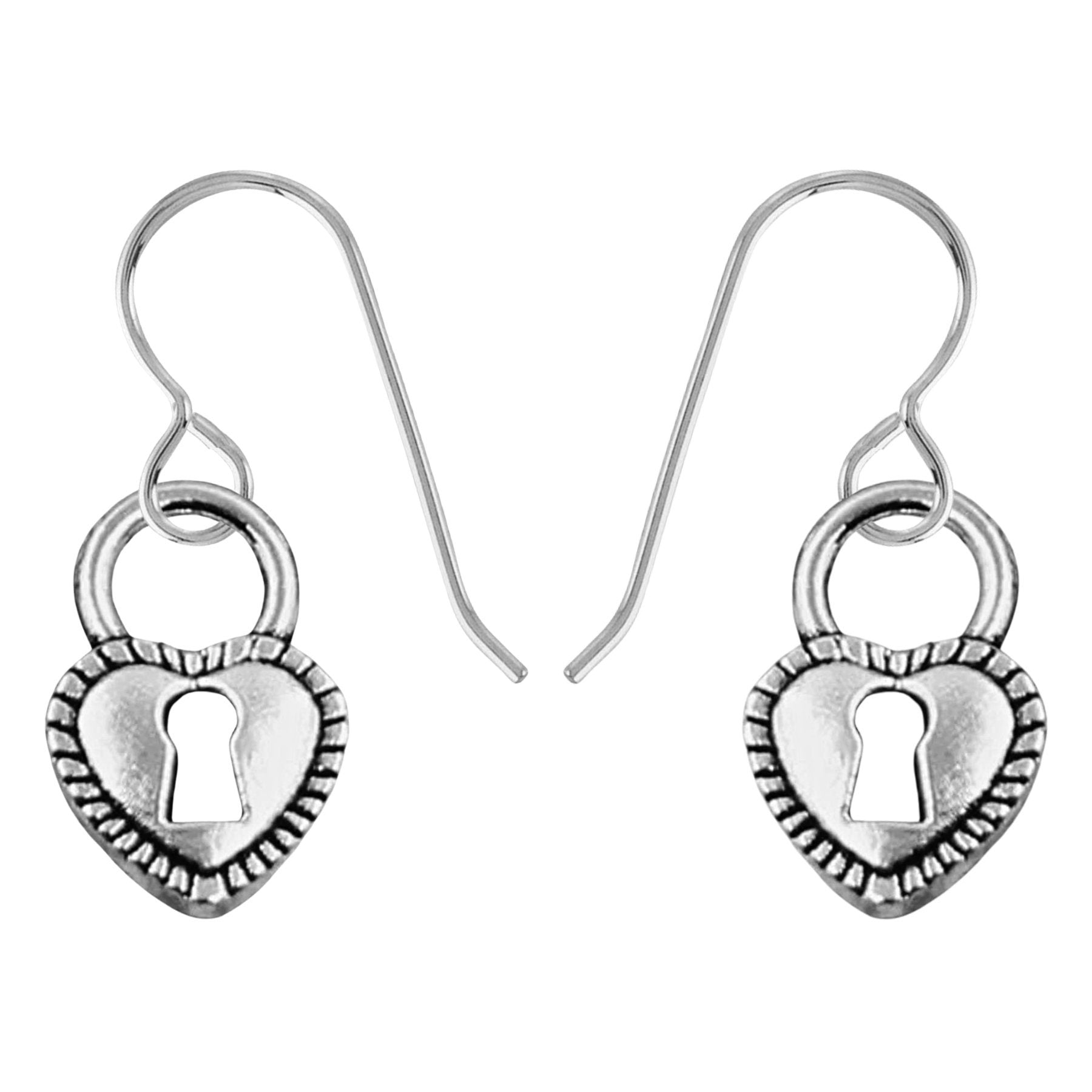 Key Hole Locket Heart Dangle Earrings - Melanie Golden Jewelry - dangle earrings, drop earrings, earrings, love, motherhood, VALENTINES