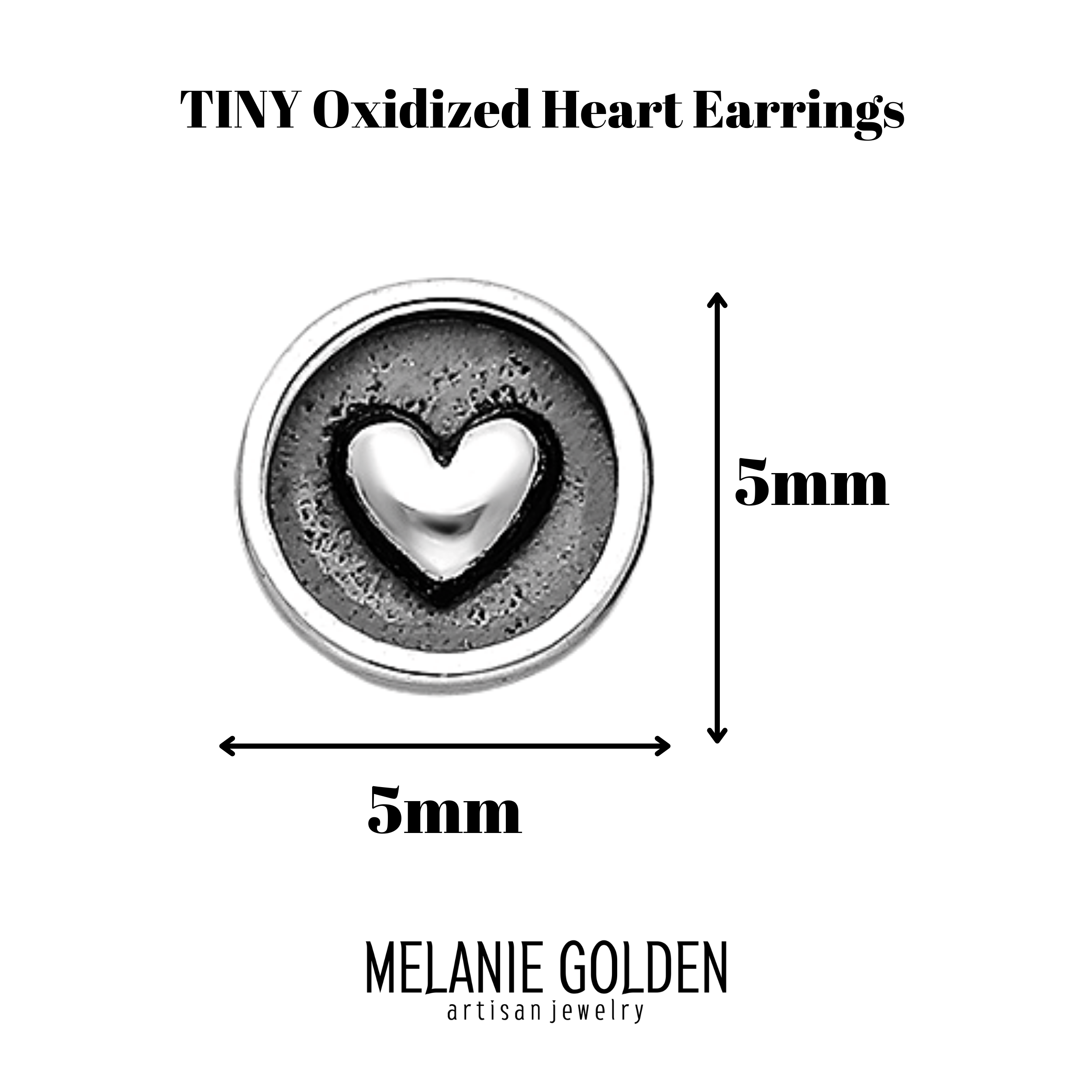 Round Heart Stud Earrings - Melanie Golden Jewelry - earrings, love, motherhood, post earrings, stud, stud earrings, VALENTINES