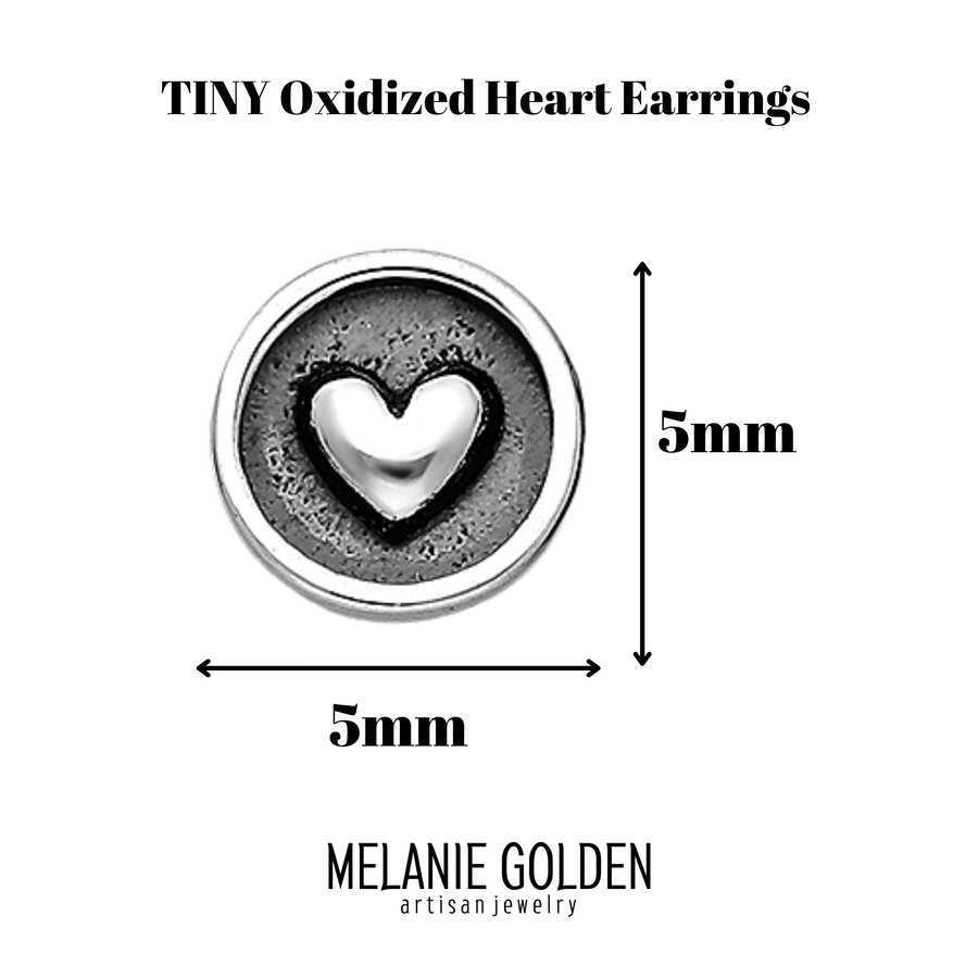 Round Heart Stud Earrings