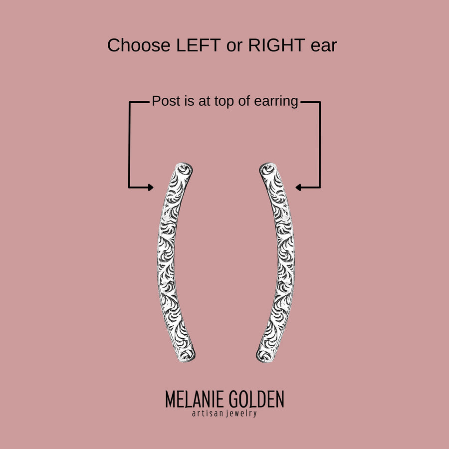 Paisley Cartilage Bar Earring | Sterling Silver - Melanie Golden Jewelry - cartilage earrings, earrings, piercings