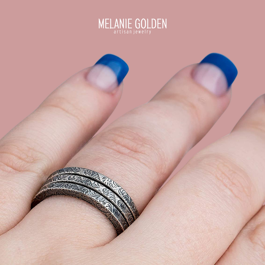Paisley Stacking Ring - Melanie Golden Jewelry - ring size, rings, silver, stacking rings