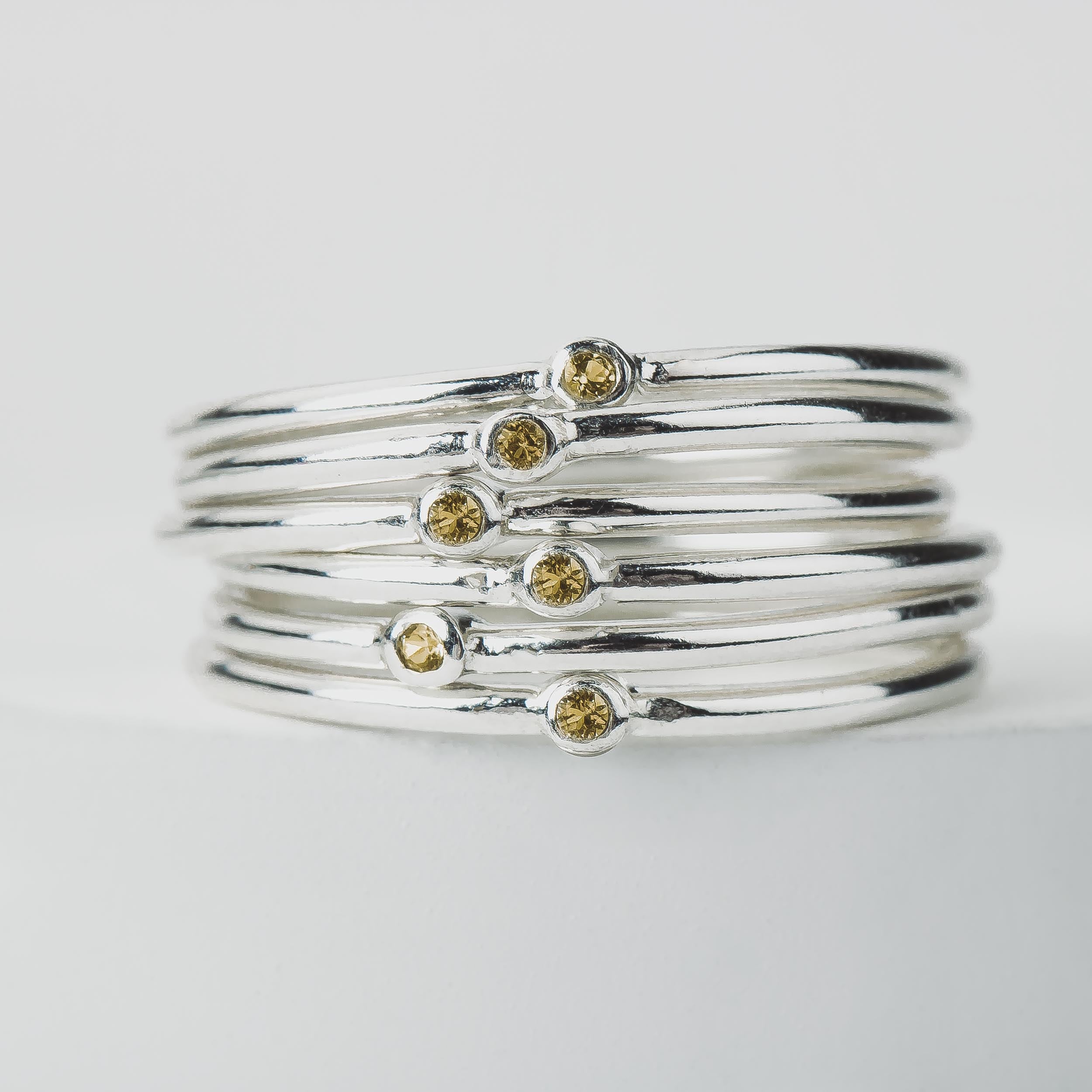 Yellow Diamond Stacking Rings - Melanie Golden Jewelry - christmas, diamond, diamond rings, for the bride, love, rings, stacking rings, wedding