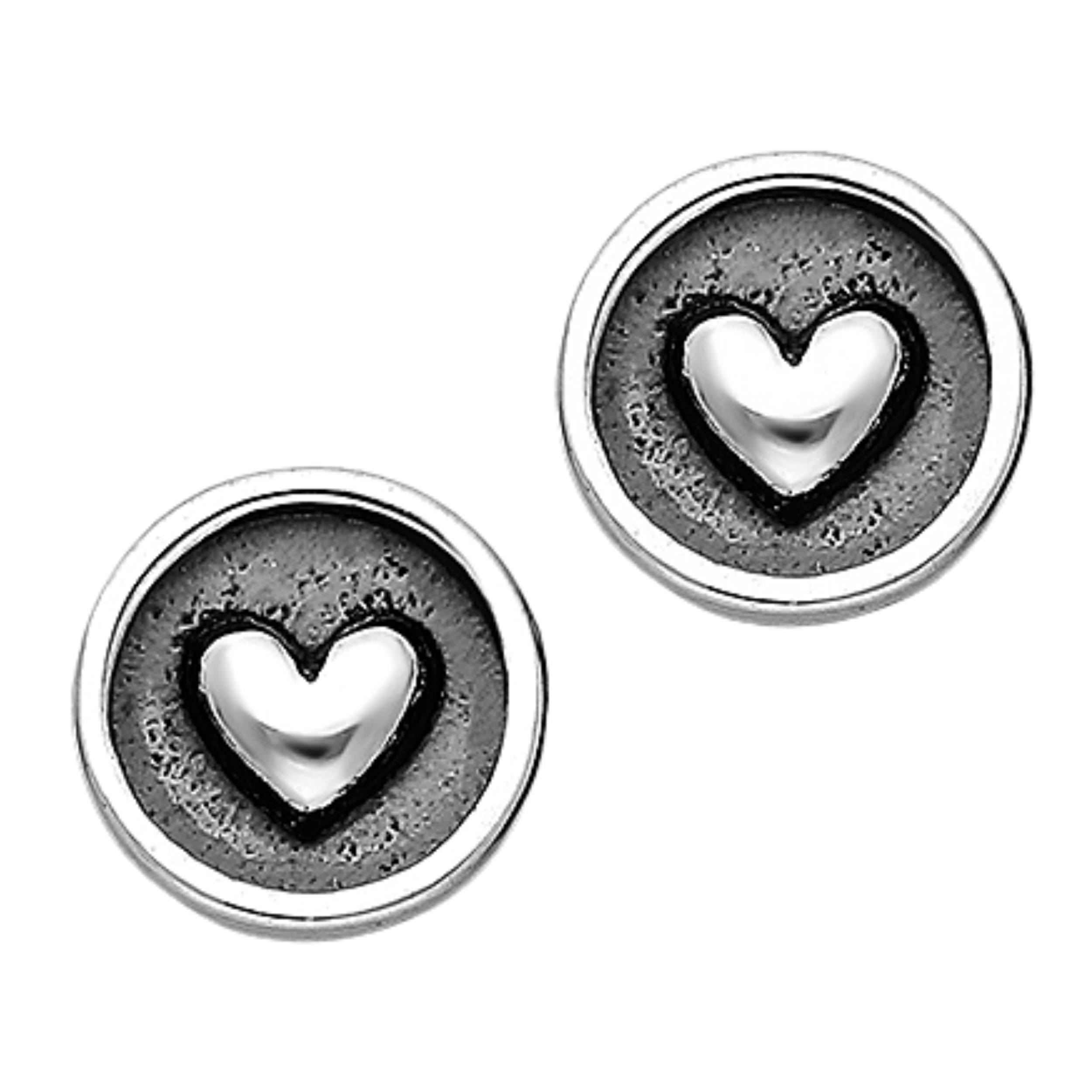 Round Heart Stud Earrings - Melanie Golden Jewelry - earrings, love, motherhood, post earrings, stud, stud earrings, VALENTINES