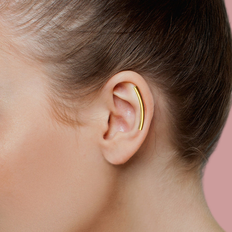 7mm Bar Stud 14K Gold Cartilage Earring – FreshTrends