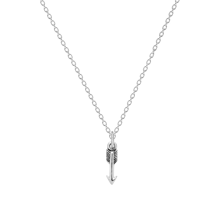 Arrow Charm Necklace - Melanie Golden Jewelry - everyday essentials, minimal, minimal jewelry, minimal necklace, necklace, silver, symbolic