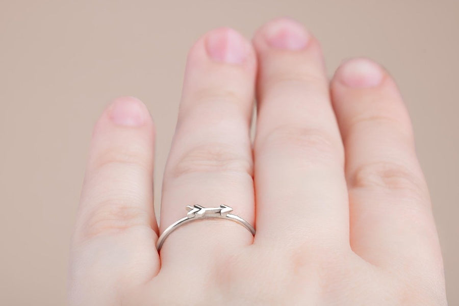 Arrow Stacking Ring - Melanie Golden Jewelry - ring, ring band, rings, silver, stacking rings, symbolic