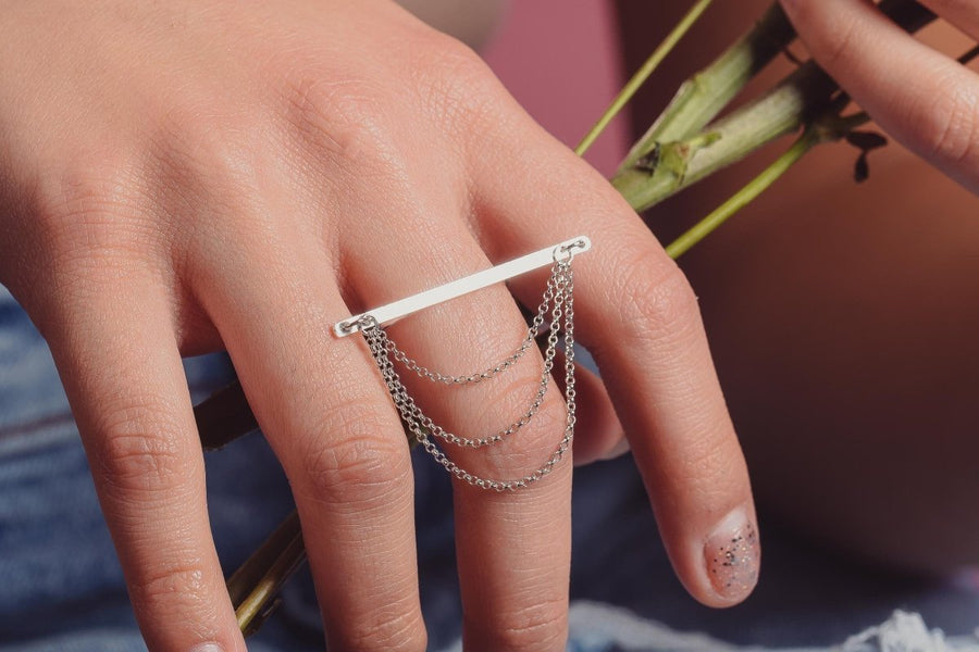 Athena Chain Ring - Melanie Golden Jewelry
