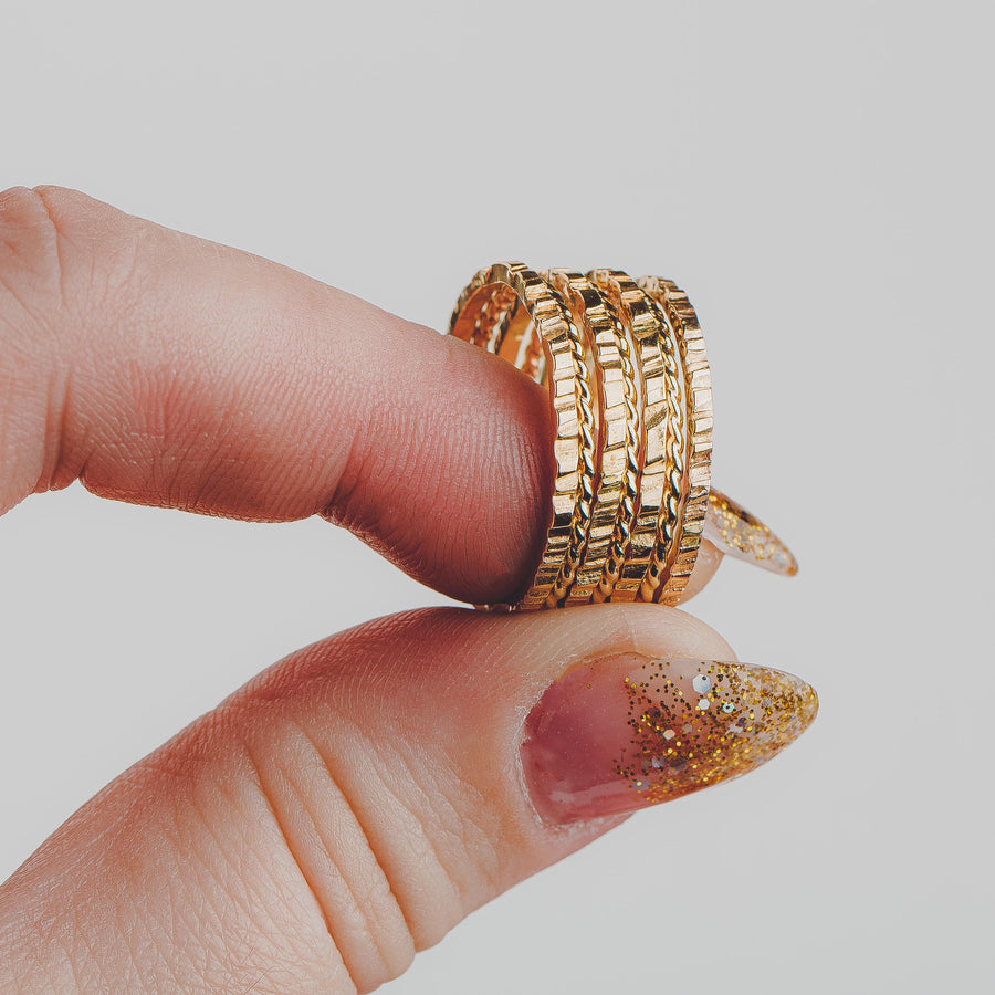 The Margo Stack - Melanie Golden Jewelry - ring-size-choice, rings, stacking rings, yellow