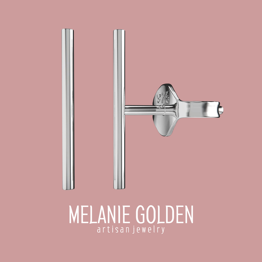 Mini Line Stud Earrings - Melanie Golden Jewelry - earrings, minimal, minimal jewelry, post earrings, stud, stud earrings, studs