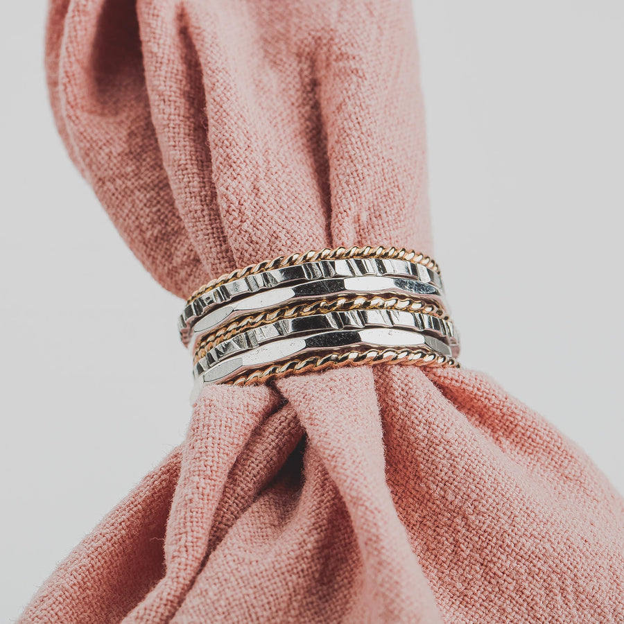 The Hera Stack - Melanie Golden Jewelry - mixed metal, rings, stacking rings