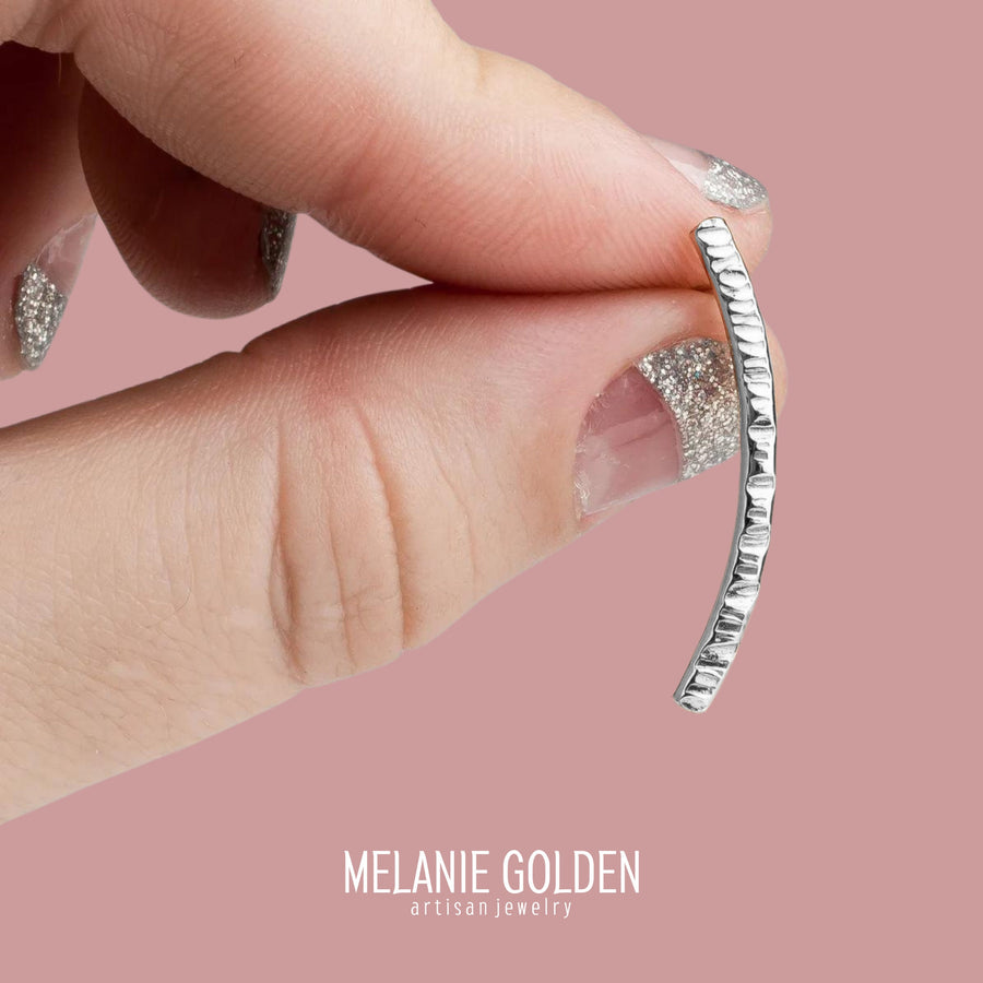 Rugged Cartilage Bar Earring | Sterling Silver - Melanie Golden Jewelry - cartilage earrings, earrings, piercings