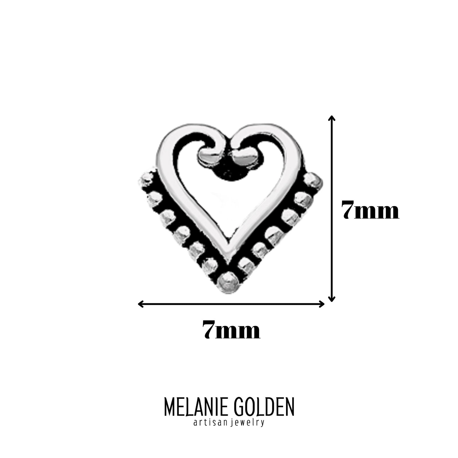 Beaded Heart Stud Earrings - Melanie Golden Jewelry - earrings, love, motherhood, post earrings, stud, stud earrings, VALENTINES