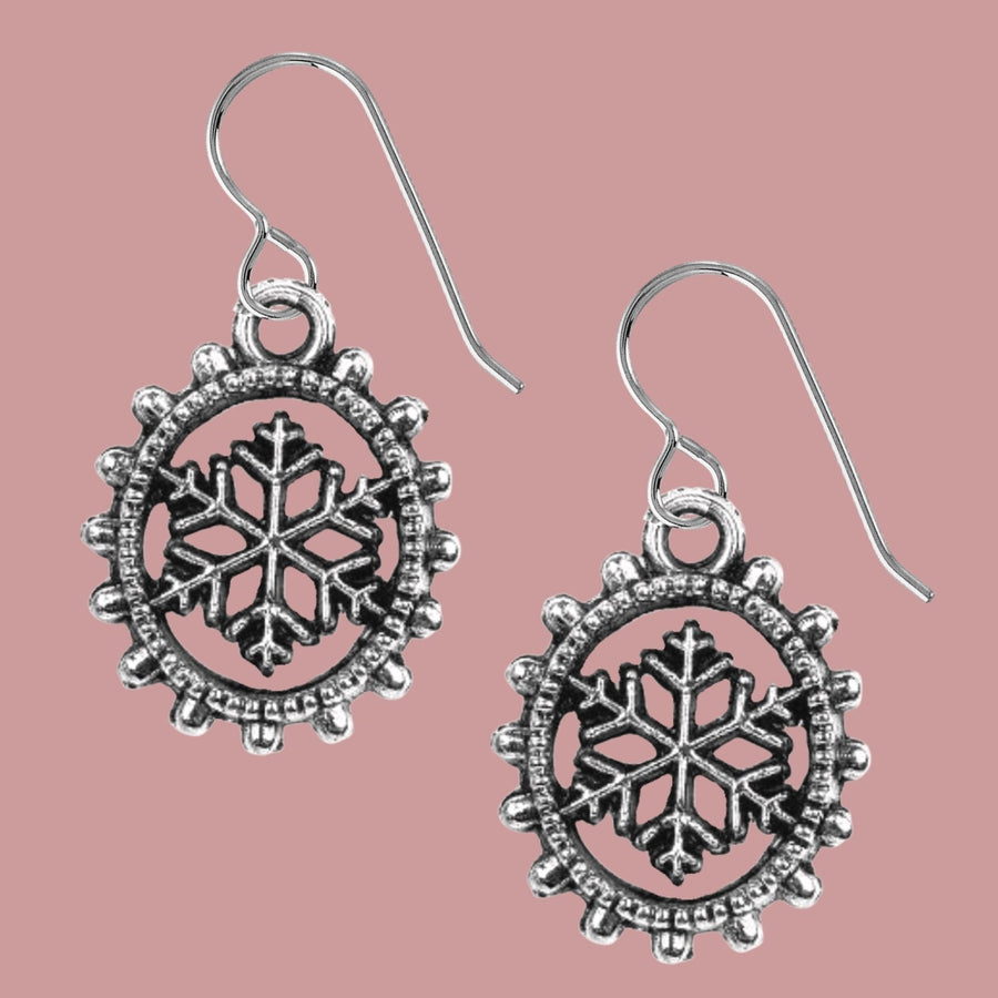 Beaded Snowflake Dangle Earrings - Melanie Golden Jewelry - christmas, christmas jewelry, dangle earrings, Earrings