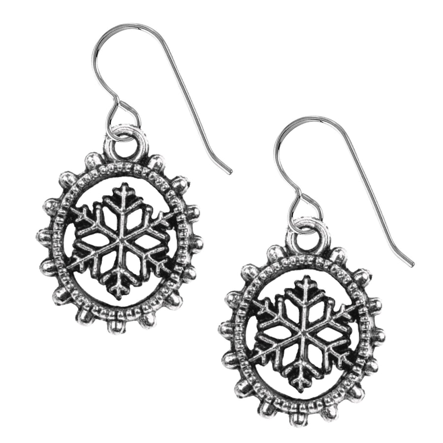 Beaded Snowflake Dangle Earrings - Melanie Golden Jewelry - christmas, christmas jewelry, dangle earrings, Earrings