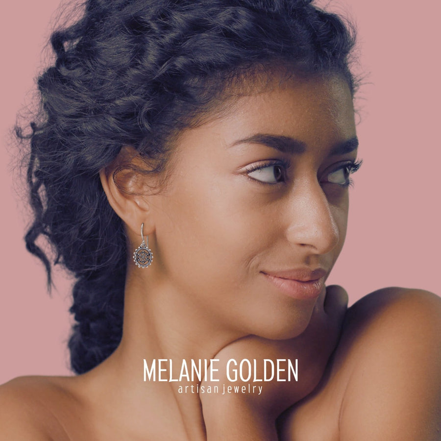 Beaded Snowflake Dangle Earrings - Melanie Golden Jewelry