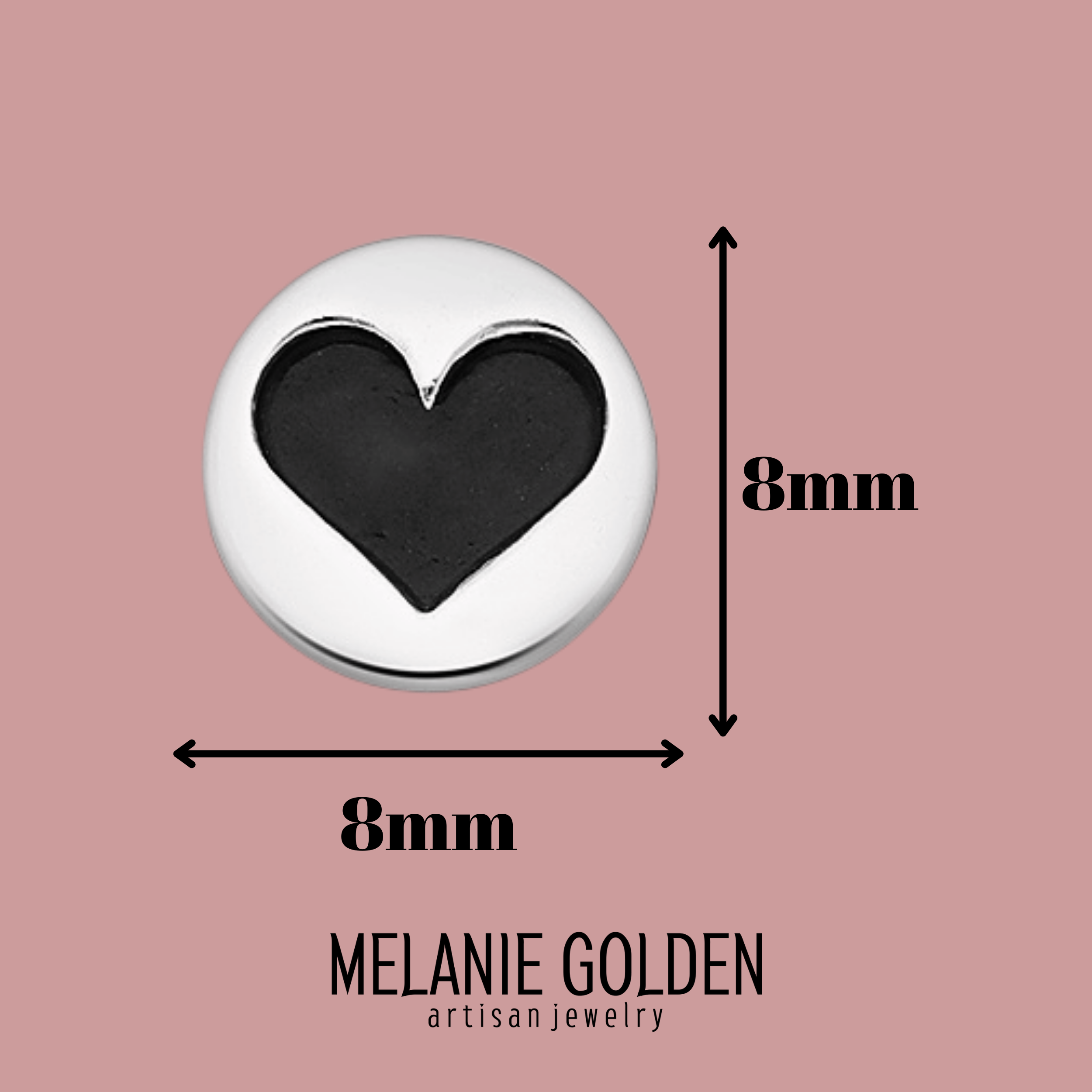 Big Black & Silver Heart Post Earrings - Melanie Golden Jewelry - earrings, love, motherhood, post earrings, stud, stud earrings, VALENTINES