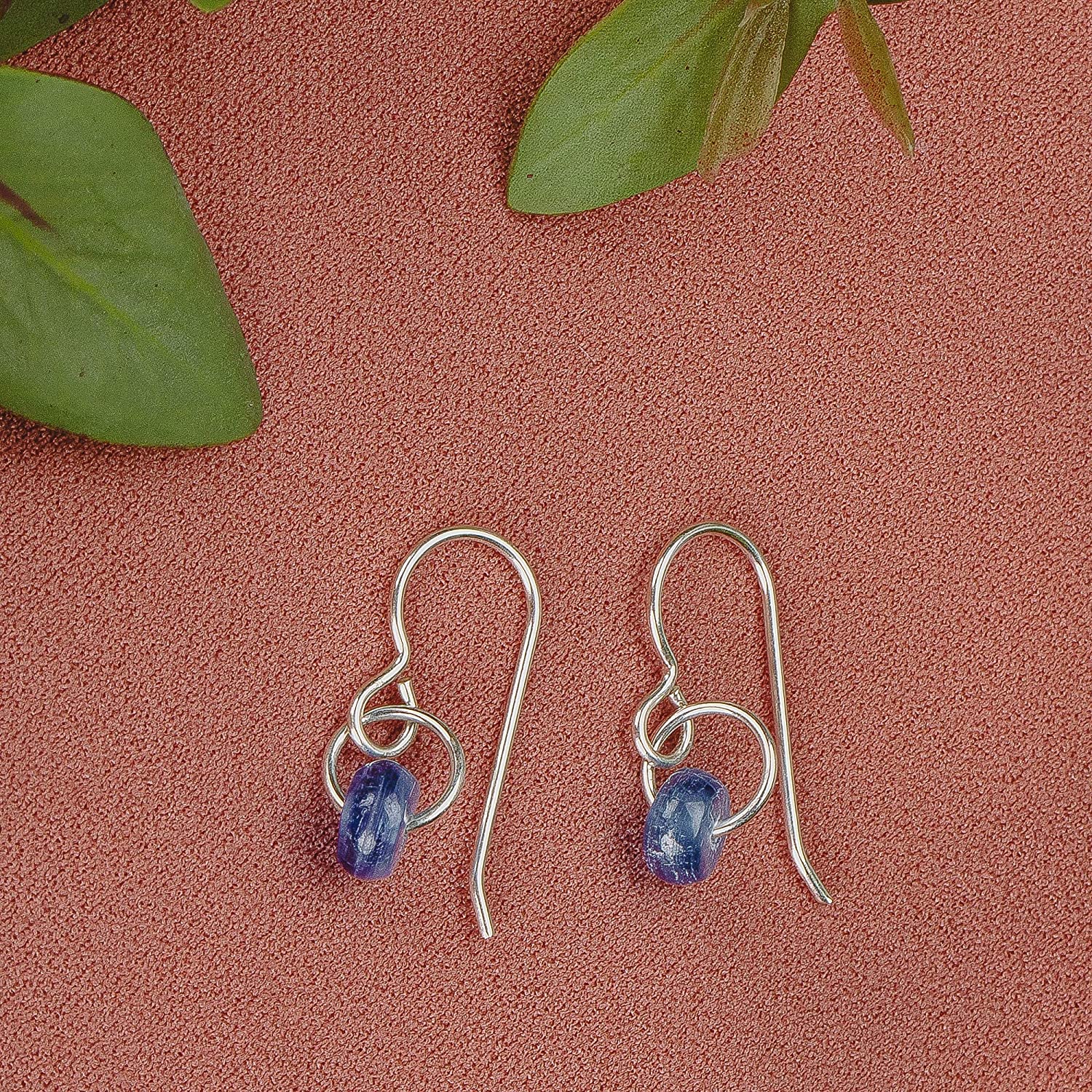 Blue Kyanite Orbit Earrings - Melanie Golden Jewelry - dangle earrings, earrings