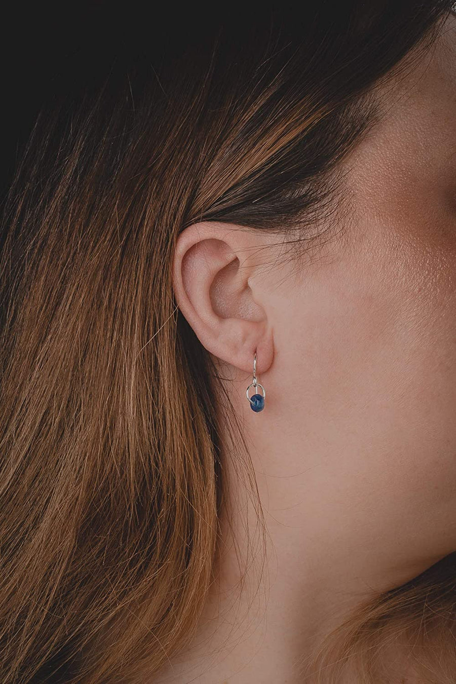 Blue Kyanite Orbit Earrings - Melanie Golden Jewelry