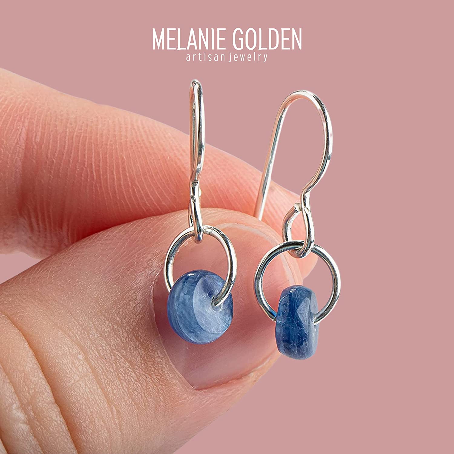 Blue Kyanite Orbit Earrings - Melanie Golden Jewelry - dangle earrings, earrings