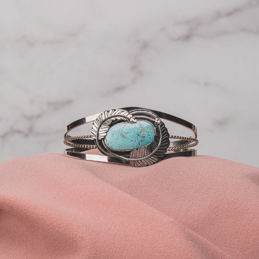 Blue Ridge Lightning Turquoise Cuff Bracelet - Melanie Golden Jewelry - bracelet, bracelets, cuff, cuff bracelet, turquoise