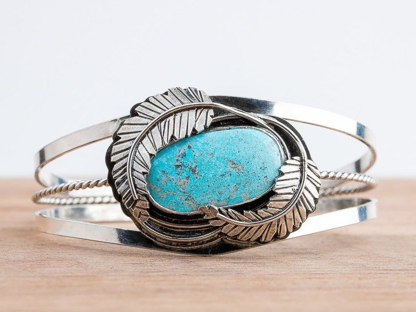 Blue Ridge Lightning Turquoise Cuff Bracelet - Melanie Golden Jewelry - bracelet, bracelets, cuff, cuff bracelet, turquoise