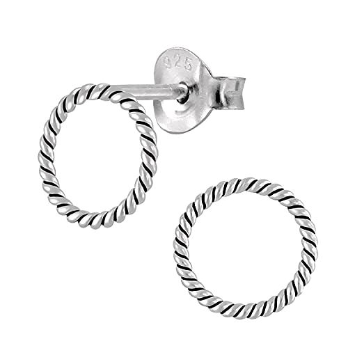 Braided Rope Open Circle Stud Earrings - Melanie Golden Jewelry
