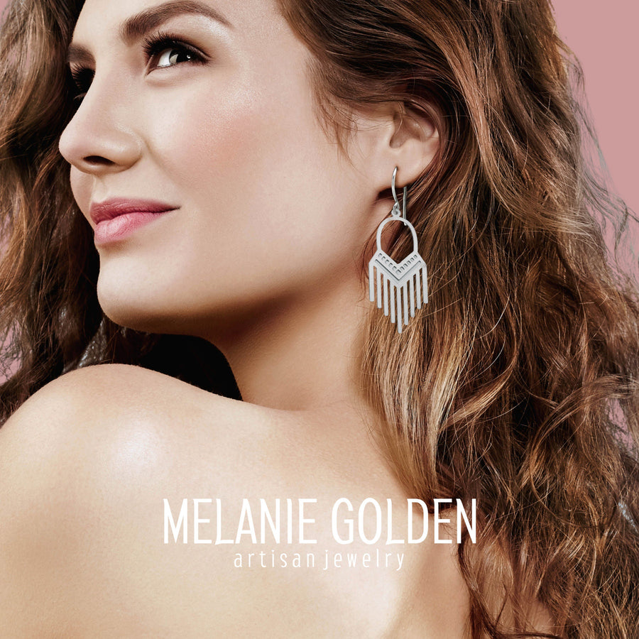 Geometric Fringe Earrings - Melanie Golden Jewelry - dangle earrings, earrings