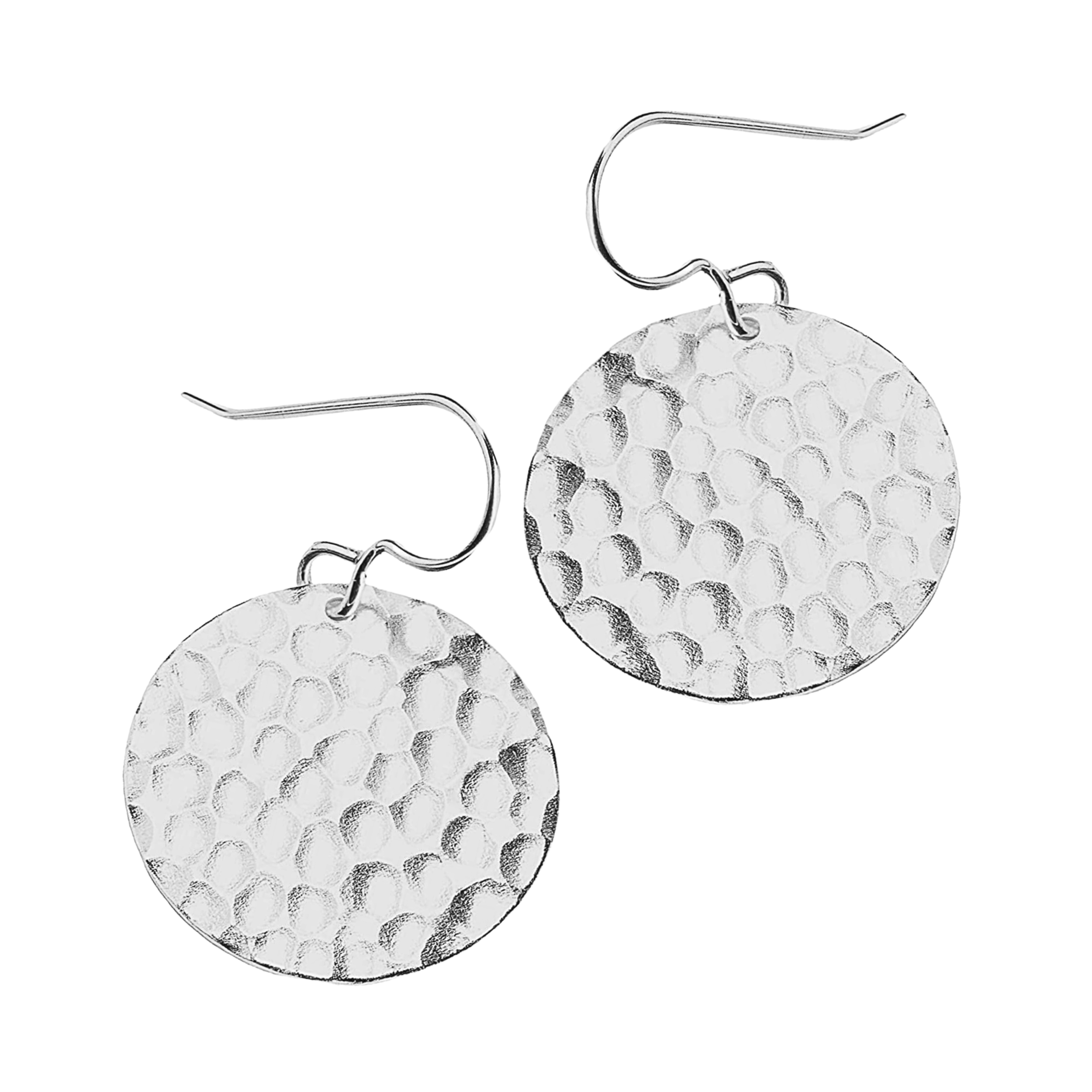 Silver Hammered Disc Dangle Earrings - Melanie Golden Jewelry - dangle earrings, earrings, everyday essentials