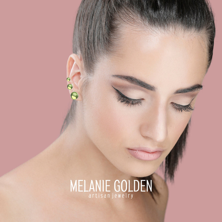 Lime Green Peridot Gemstone Stud Earrings - Melanie Golden Jewelry - christmas, Earrings, stud, stud earrings