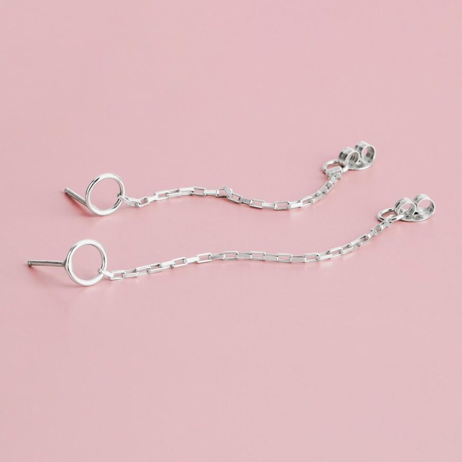 Chain Loop Earrings - Melanie Golden Jewelry - _badge_NEW, earrings, New, stud, stud earrings