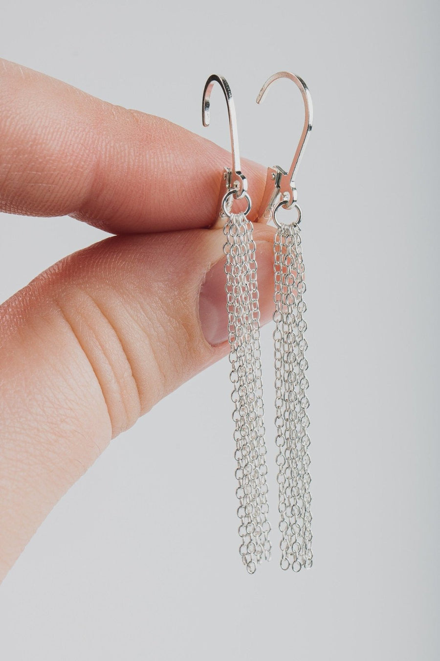 Chain Tassel Leverback Earrings - Melanie Golden Jewelry