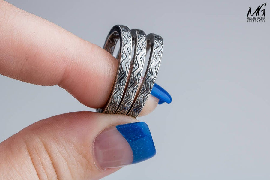 Chevron Stacking Ring - Melanie Golden Jewelry - ring size, rings, silver, stacking rings