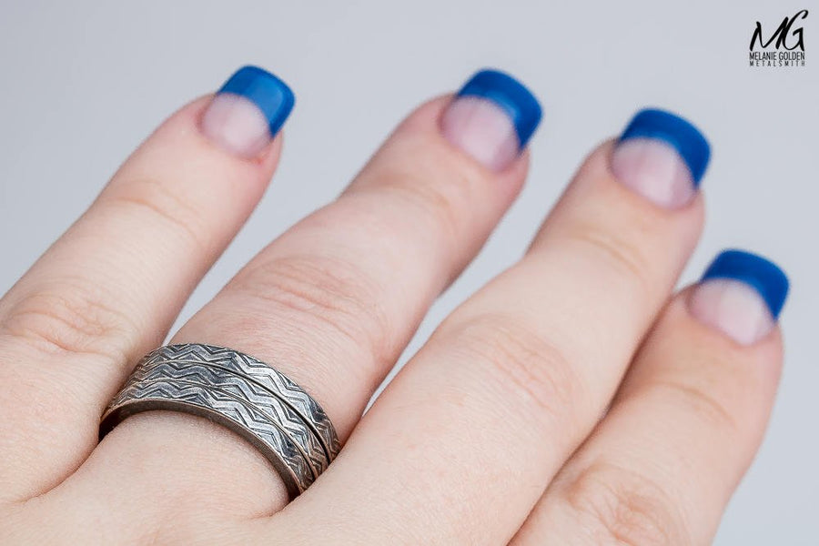 Chevron Stacking Ring - Melanie Golden Jewelry - ring size, rings, silver, stacking rings
