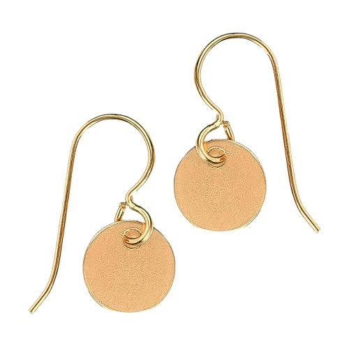 Circle Disc Dangle Earrings | Gold - Melanie Golden Jewelry - _badge_BESTSELLER, bestseller, dangle earrings, disc necklaces, drop earrings, earrings, everyday, everyday essentials, minimal, minimal jewelry, yellow, yellow gold