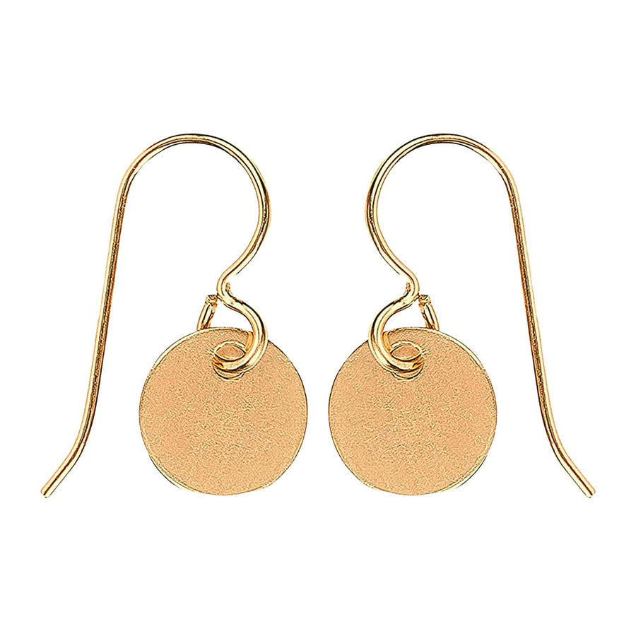 Circle Disc Dangle Earrings | Gold - Melanie Golden Jewelry - _badge_BESTSELLER, bestseller, dangle earrings, disc necklaces, drop earrings, earrings, everyday, everyday essentials, minimal, minimal jewelry, yellow, yellow gold