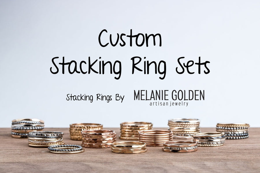 Colorful Stacking Gemstone Rings Set Of 5 - Melanie Golden Jewelry - rings, stacking rings