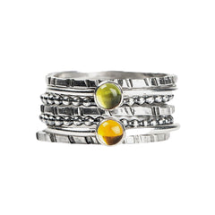 Colorful Stacking Gemstone Rings Set Of 7 - Melanie Golden Jewelry - rings, stacking rings