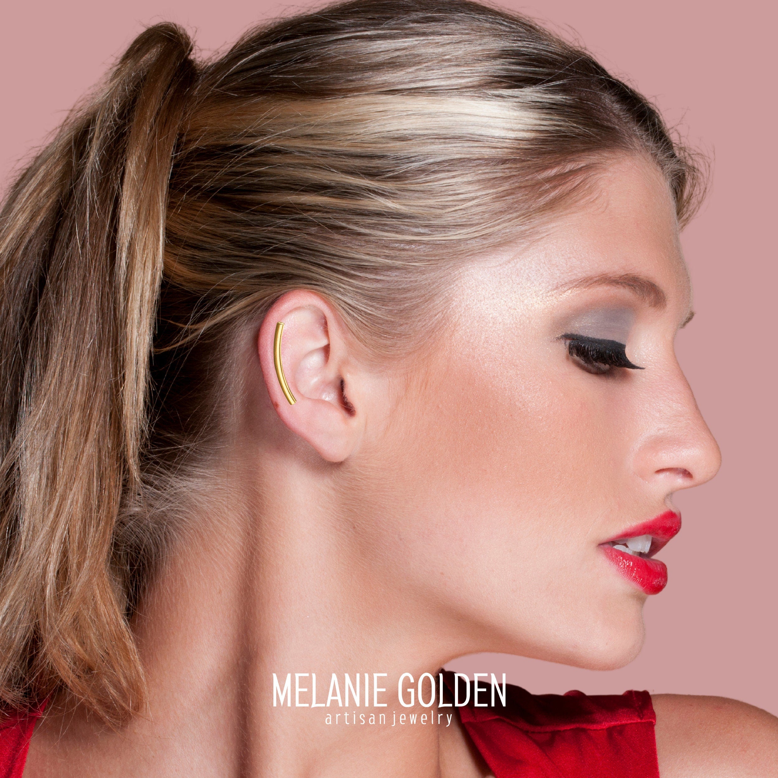 Smooth Cartilage Bar Earring | 14K Gold Fill - Melanie Golden Jewelry - bestseller, cartilage earrings, earrings, piercings