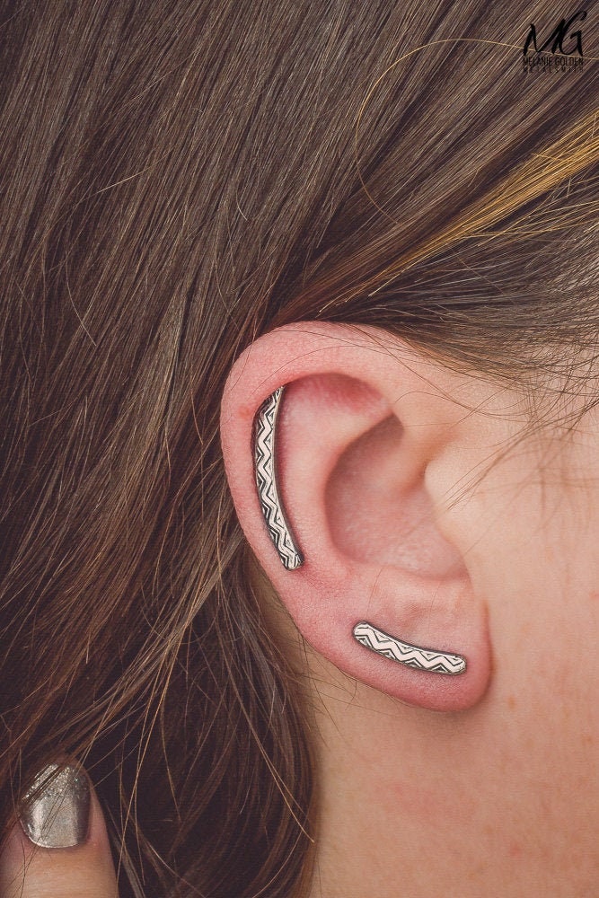 Chevron Cartilage Earring - Melanie Golden Jewelry - body jewelry, cartilage earrings, earrings, piercings, stud