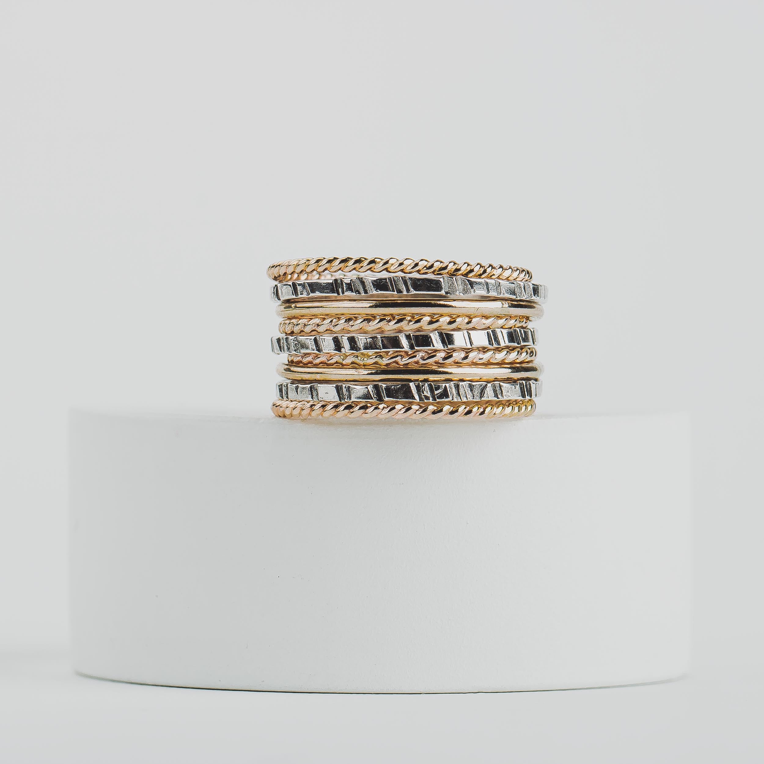 The Rowe Stack - Melanie Golden Jewelry - mixed metal, rings, stacking rings
