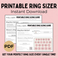 Digital Download  Printable Ring Sizer – Melanie Golden Jewelry