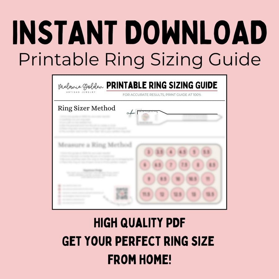 Digital Download  Printable Ring Sizer – Melanie Golden Jewelry