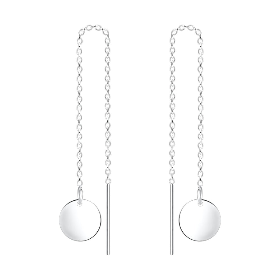 Disc Threader Chain Earrings - Melanie Golden Jewelry