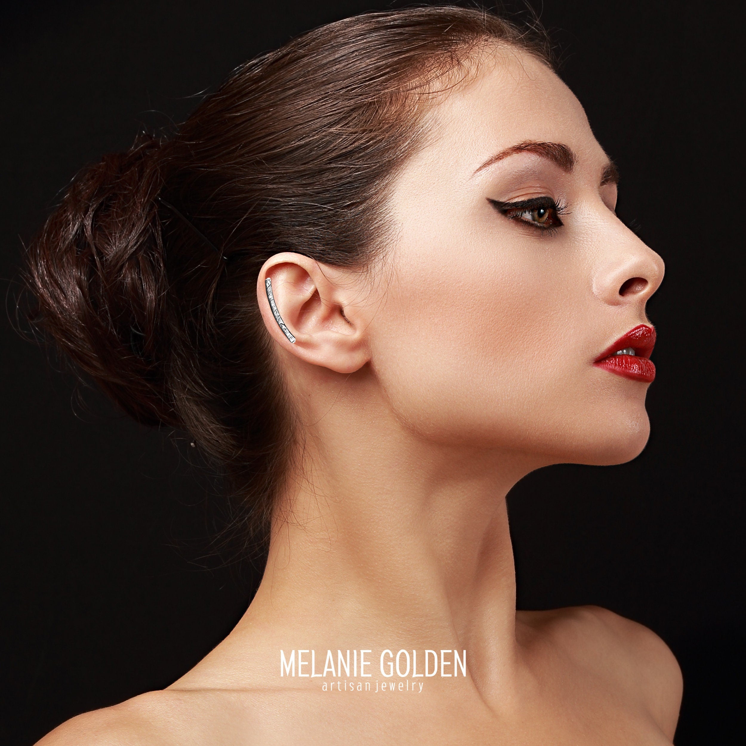 Raw Silk Cartilage Bar Earring - Melanie Golden Jewelry - _badge_bestseller, bestseller, cartilage earrings, earrings, piercings
