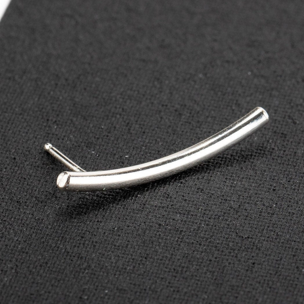 Smooth Cartilage Bar Earring | Sterling Silver - Melanie Golden Jewelry - cartilage earrings, earrings, everyday, piercings