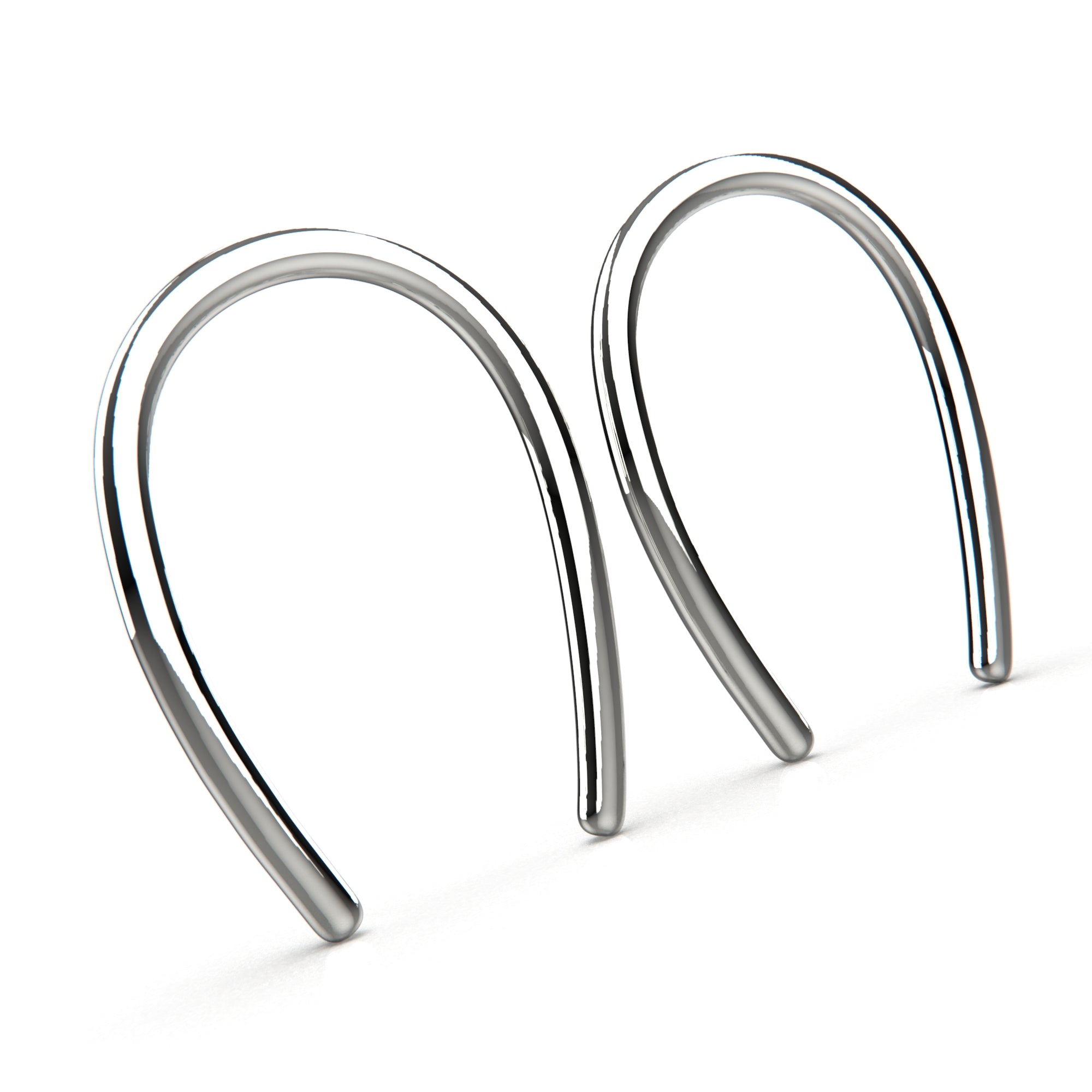 Tiny Horseshoe Pull Through Hoop Earrings - Melanie Golden Jewelry - _badge_bestseller, bestseller, earrings, everyday essentials, hoop earrings, hoops, threader, threader earrings, threaders