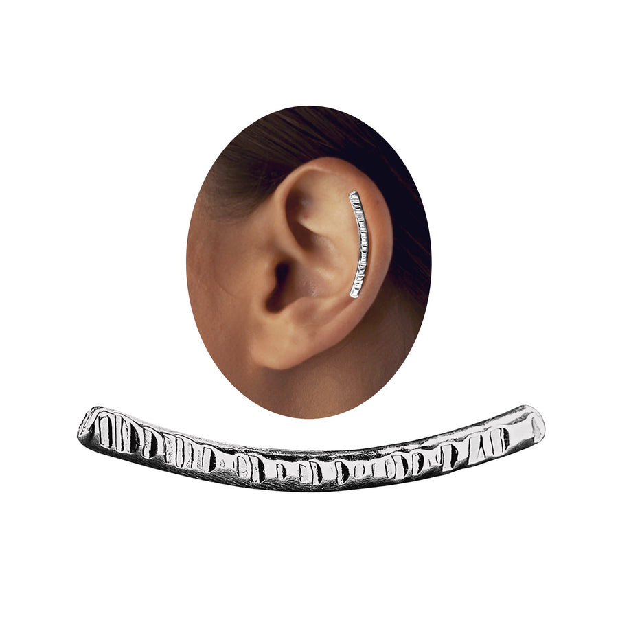 Rugged Cartilage Bar Earring | Sterling Silver - Melanie Golden Jewelry - cartilage earrings, earrings, piercings